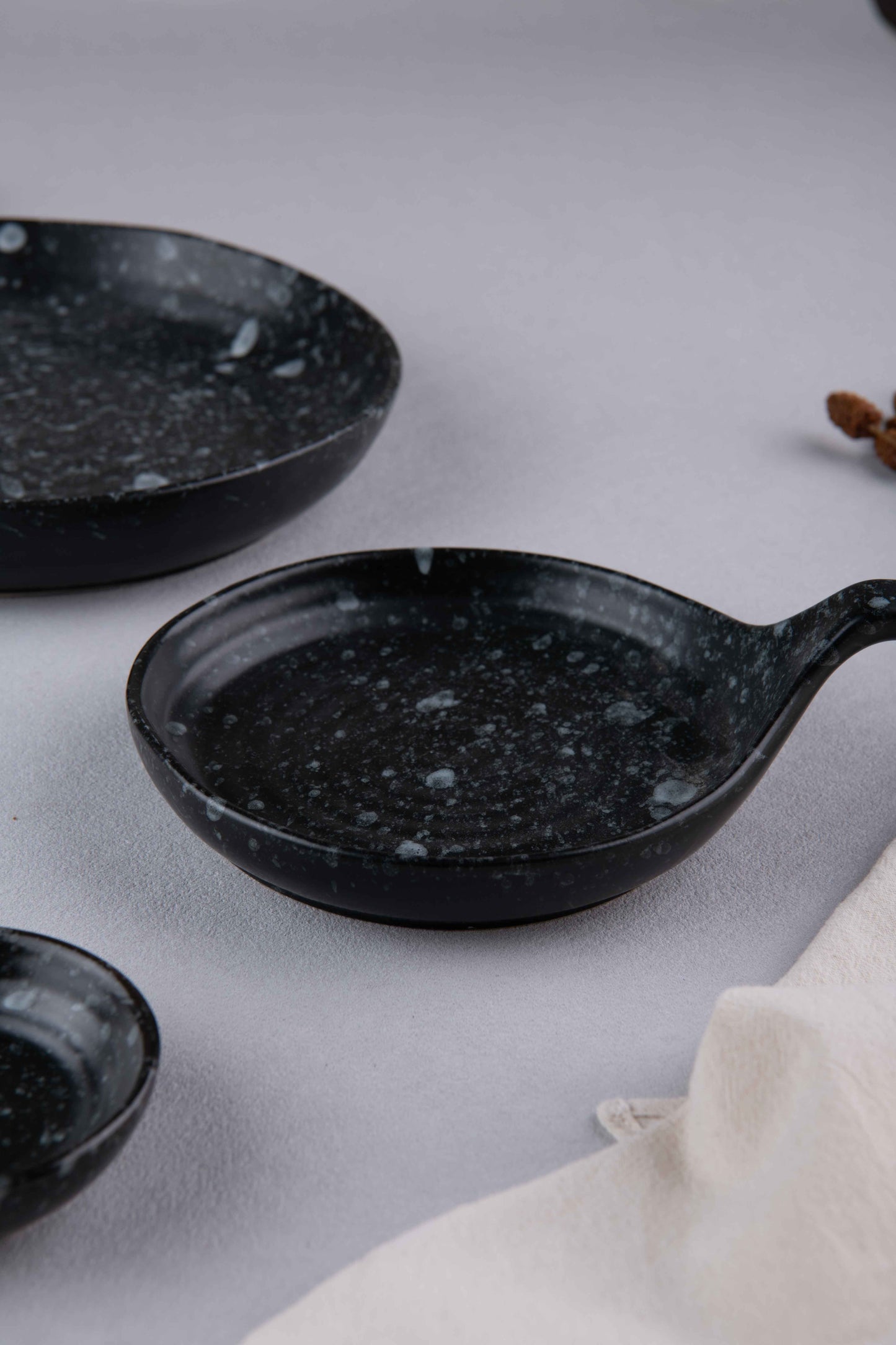 Black Marble Ceramic Plate