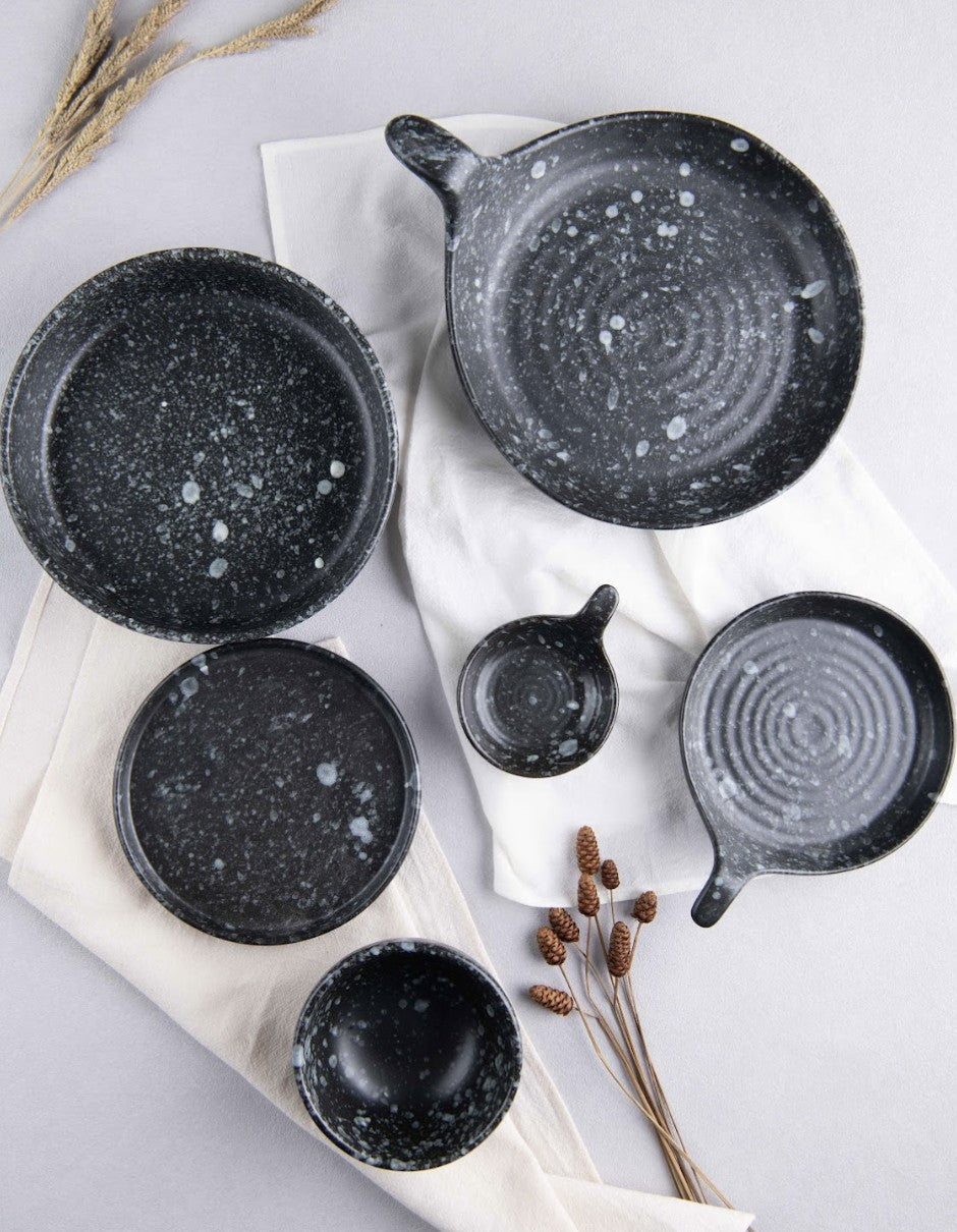 Black Marble Ceramic Plate