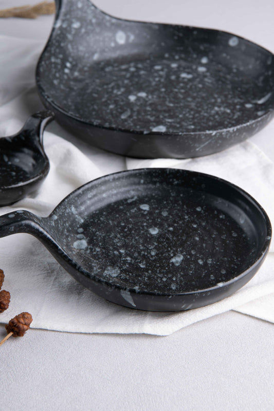 Black Marble Ceramic Plate