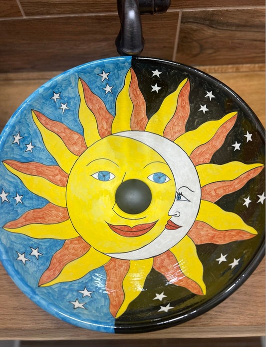Ceramic sink/ bathroom sink/ vanity/ hand painted/ handmade USA stock !!!