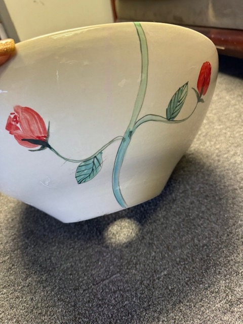 Ceramic sink/ bathroom sink/ vanity/ hand painted/ handmade USA stock