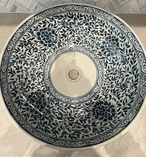 Ceramic sink/ bathroom sink/ vanity/ hand painted/ handmade USA stock !!!