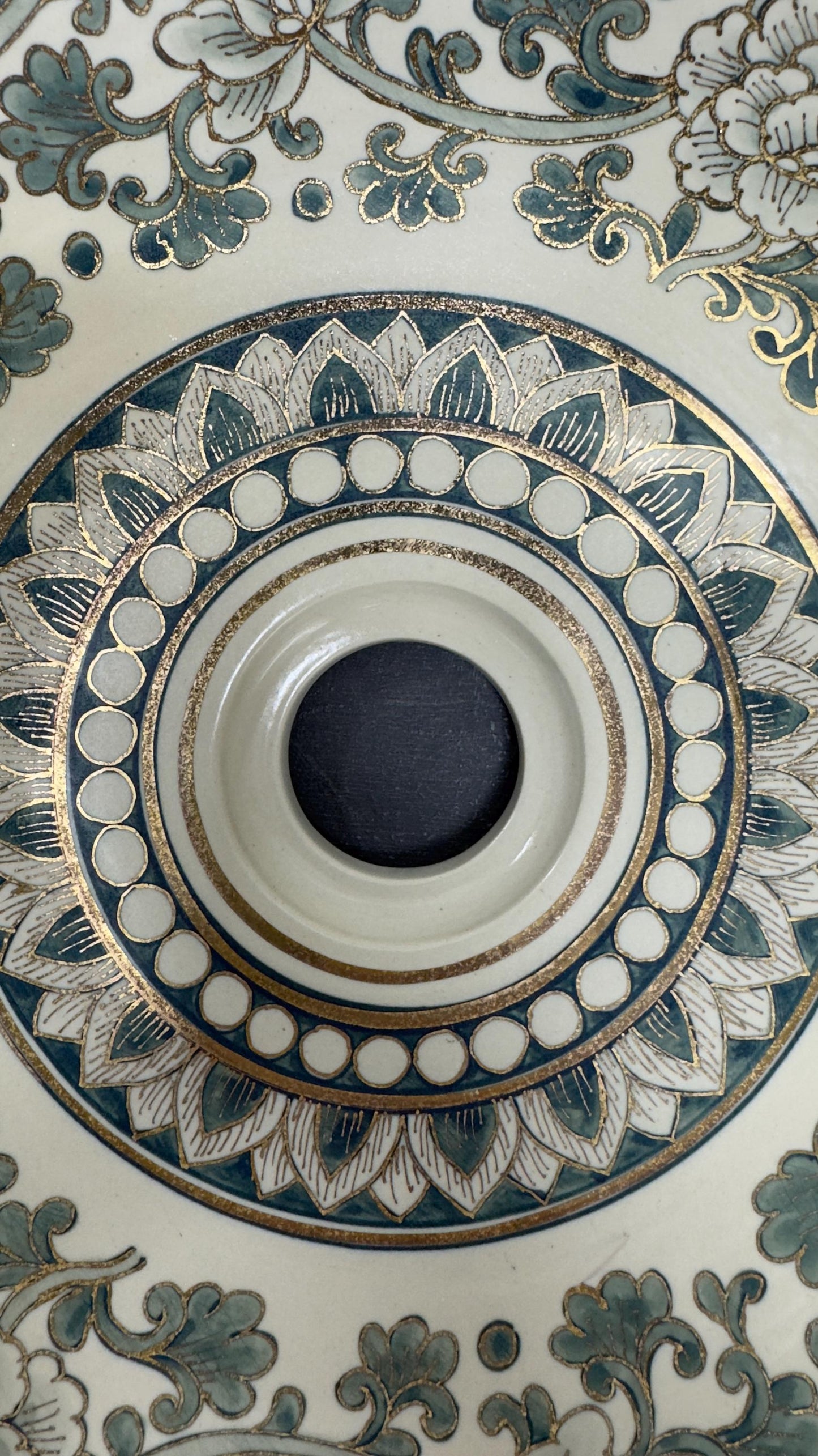 Ceramic sink/ bathroom sink/ vanity/ hand painted/ handmade USA stock !!! GOLD RIM