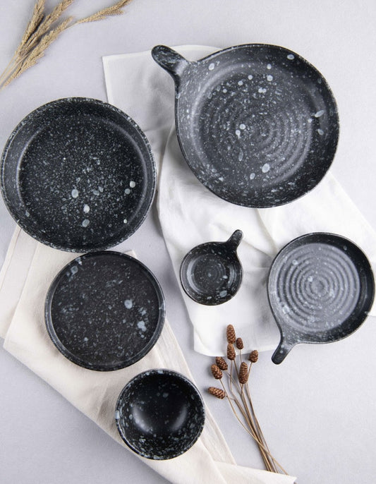 Black Marble Ceramic Plate